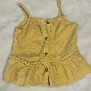 Yellow Mustard Cat and Jack Button-Up Sleeveless Top Tank Top